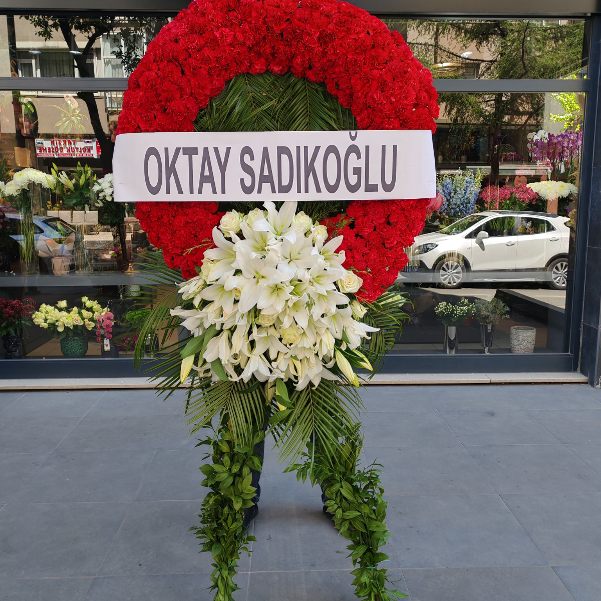 Kırmızı Beyaz Çelenk