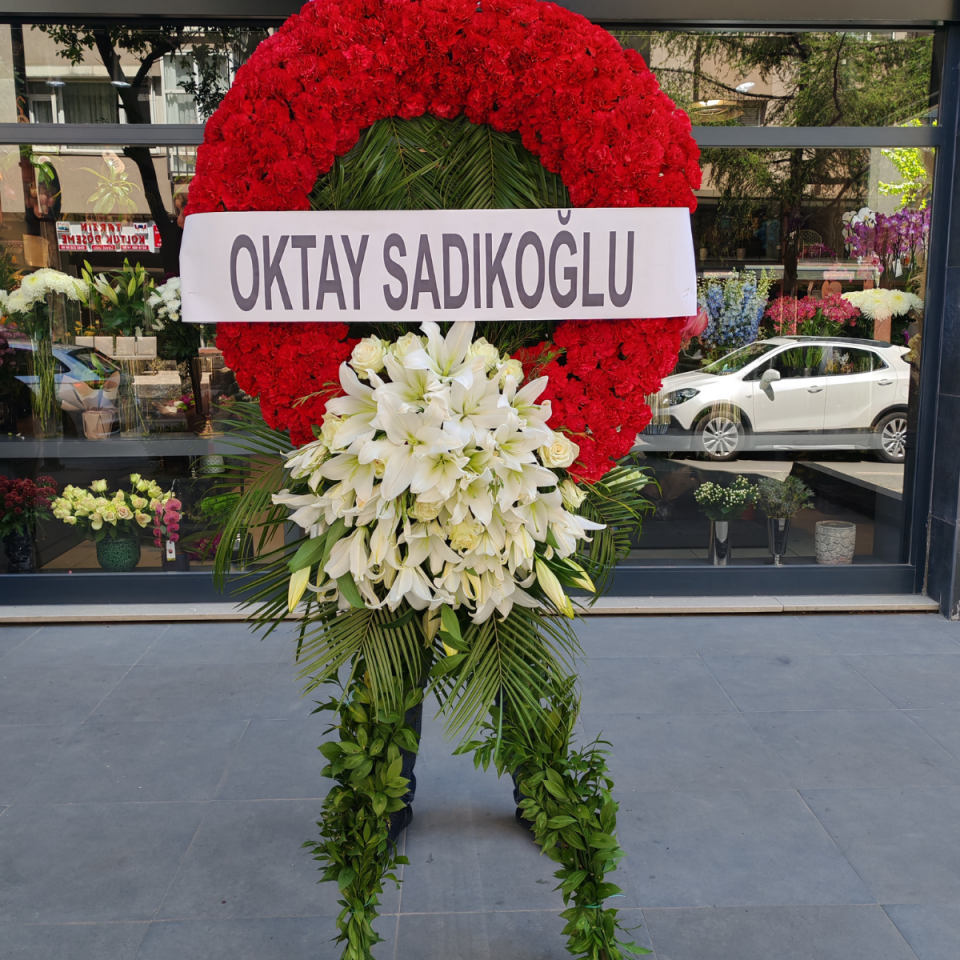 Kırmızı Beyaz Çelenk